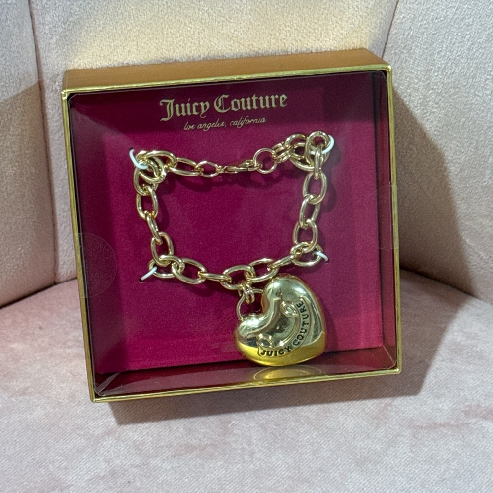 Juicy Couture gold heart charm bracelet